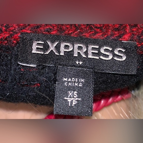 Express red Aztec wool blend sweater women’s XS - Picture 4 of 5